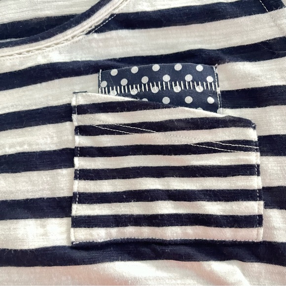 Anthropologie Navy Striped Tank w/ Pocket Detail - Picture 3 of 5